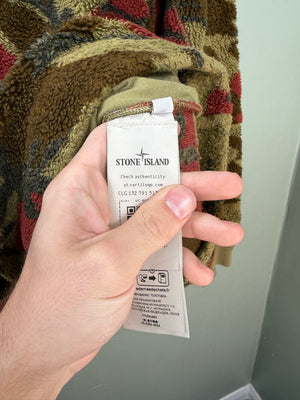 Stone Island Heritage Camo Teddy Fleece 1/4 Zip Hoodie