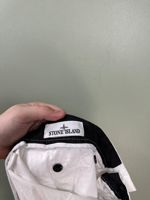 Stone Island White SL Cargo Shorts