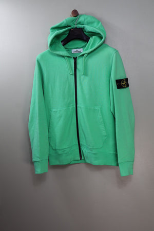 Stone Island Green Zipped Hoodie