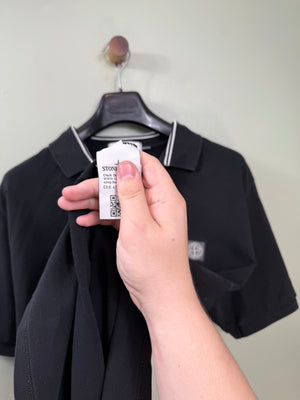 Stone Island Black Regular Fit Polo