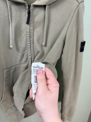 Stone Island Khaki Zipped Hoodie