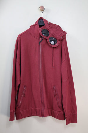 C.P. Company Burgundy Goggle Hoodie