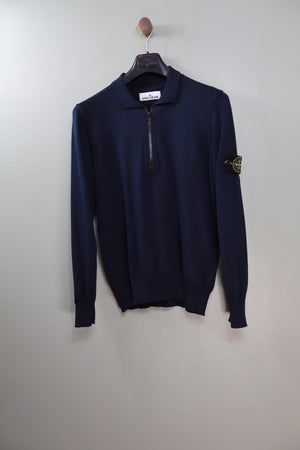 Stone Island Navy 1/4 Zip Knit Jumper