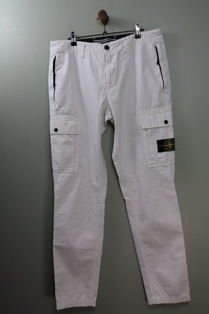 Stone Island White SL Cargo Bottoms