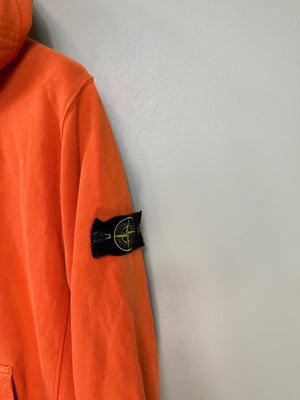 Stone Island Orange Zipped Hoodie