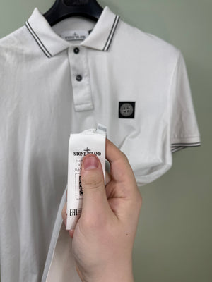 Stone Island White Slim Fit Polo
