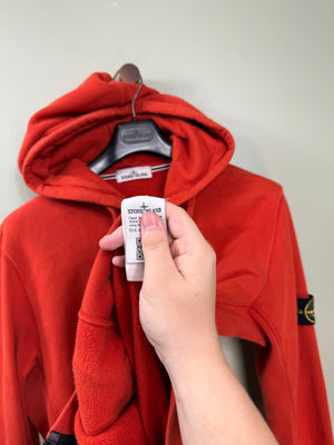 Stone Island Red Zipped Hoodie
