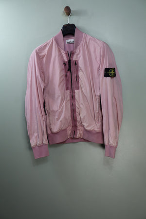 Stone Island Pink Crinkle Reps Bomber Jacket