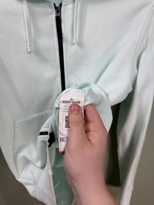 Stone Island Mint Green Zipped Hoodie