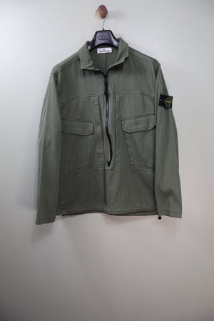 Stone Island Green 1/2 Zip Smock