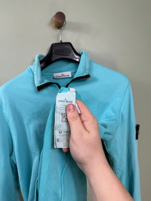 Stone Island Aqua Blue 1/4 Zip Jumper
