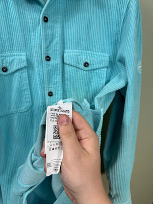 Stone Island Aqua Blue Corduroy Overshirt
