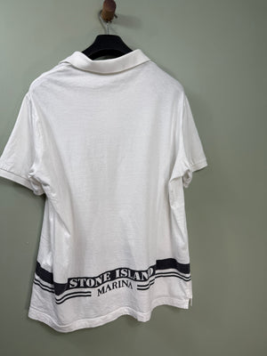Stone Island White Marina Polo