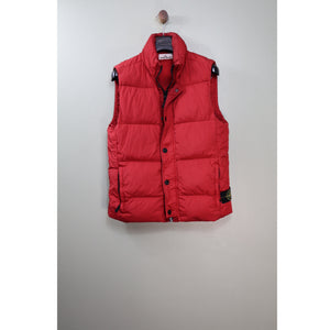 Stone Island Red Crinkle Reps Down Gilet