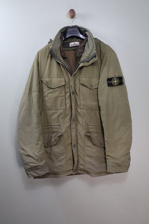 Stone Island Khaki Dual Lined Micro Reps Down Jacket