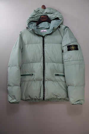 Stone Island Sage Green Crinkle Reps Down Jacket
