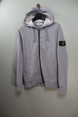 Stone Island Grey Zipped Hoodie