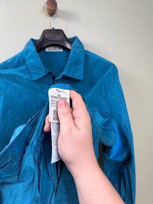Stone Island Blue Nylon Metal Overshirt