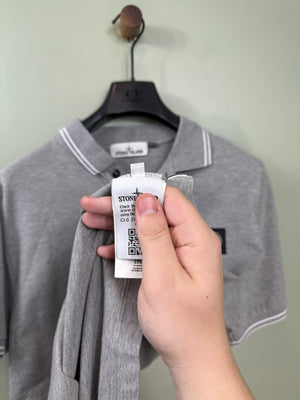 Stone Island Grey Slim Fit Polo