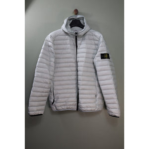 Stone Island Ice Blue Nylon Loom Woven Down Jacket