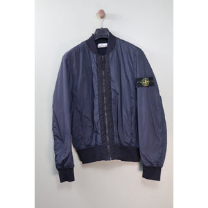 Stone Island Navy Crinkle Reps Bomber Jacket