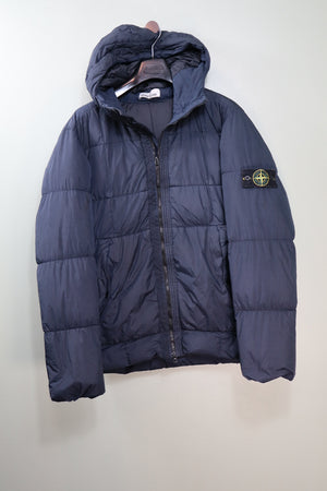Stone Island Navy Crinkle Reps Down Jacket