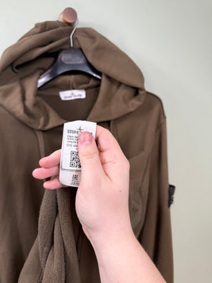 Stone Island Brown Zipped Hoodie