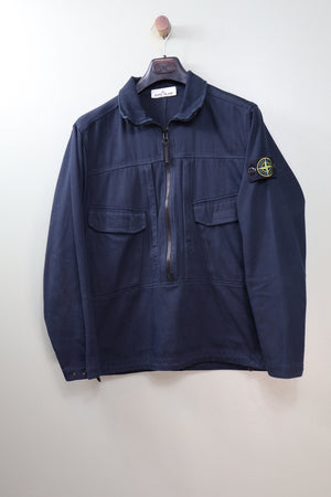Stone Island Navy 3/4 Zip Smock