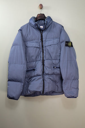 Stone Island Blue Crinkle Reps Down Jacket