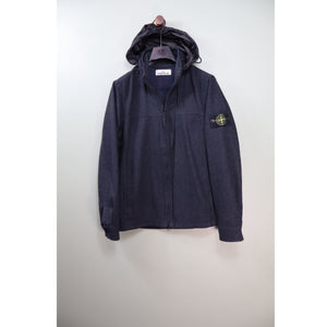 Stone Island Navy Wool Shell Jacket