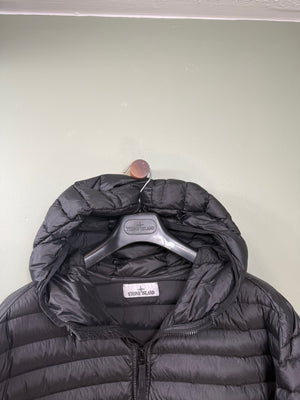 Stone Island Black Loom Woven Down Jacket