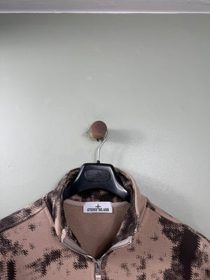 Stone Island Beige Digital Camo 1/4 Zip Jumper