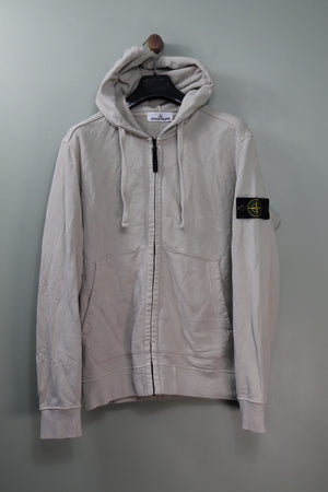 Stone Island Light Grey Zipped Hoodie