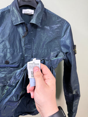 Stone Island Blue/Green Nylon Metal Weft Overshirt