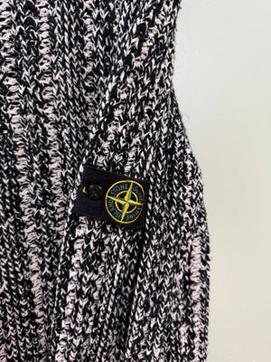 Stone Island lack Two Tone Heavy Knit Jumper