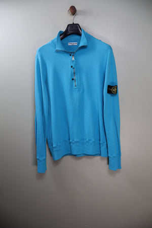 Stone Island Aqua Blue 1/4 Zip Jumper