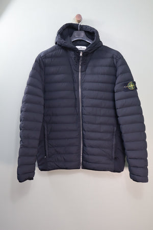 Stone Island Black Loom Woven Down Jacket