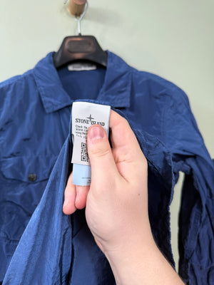 Stone Island Blue Nylon Metal Overshirt