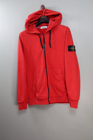 Stone Island Red Zipped Hoodie