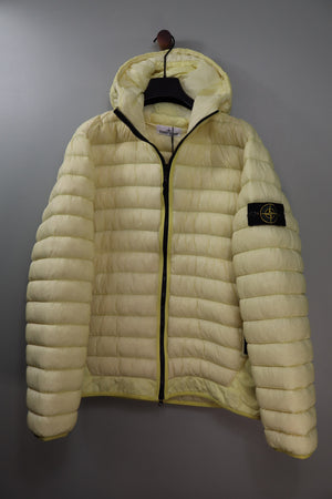 Stone Island Yellow Garment Dyed Micro Yarn Down Jacket