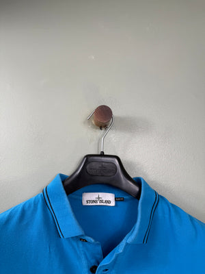 Stone Island Aqua Blue Slim Fit Polo