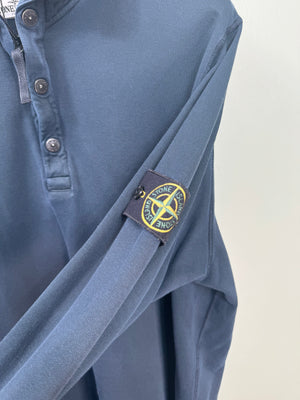 Stone Island Navy 1/4 Button Jumper