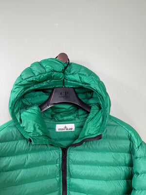 Stone Island Green Loom Woven Down Jacket