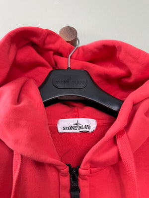 Stone Island Red Zipped Hoodie