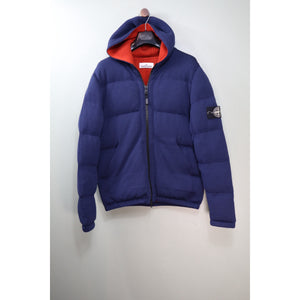 Stone Island Navy Knit Down Jacket