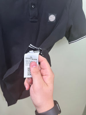 Stone Island Black Slim Fit Polo