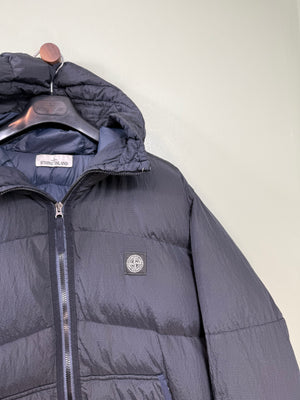 Stone Island Navy Nylon Metal Watro Ripstop Down Jacket