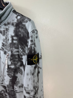 Stone Island Blue Earth Camo 1/4 Zip Jumper