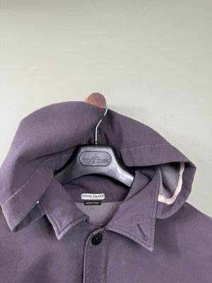 Stone Island Purple Heavyweight Cotton Hooded Overshirt