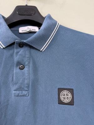 Stone Island Blue SL Long Sleeve Polo Shirt
